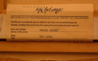 Marcel Ravary     10 x12 certificat d'authenticité